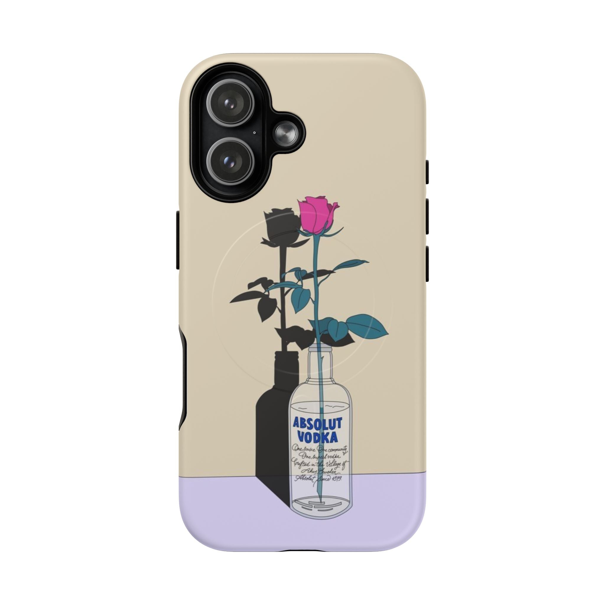 Absolut Bottle Rose Phone Case — Tough Magnetic Protective Cover